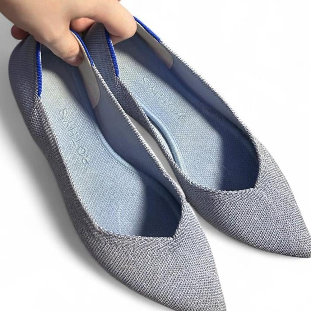 Rothy's The Point Blue mesh ballet flats